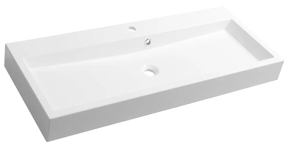 Sapho Orinoko - Lavabo 100x42 cm, con rebosadero, orificio para grifo, blanco OR100