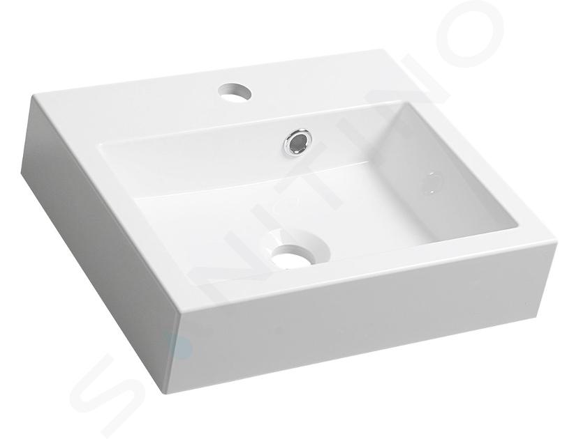 Sapho Orinoko - Lavabo 42x36 cm, mármol fundido, blanco OR042