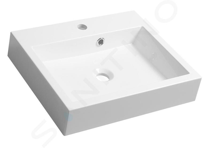Sapho Orinoko - Lavabo 50x42 cm, mármol fundido, blanco OR050