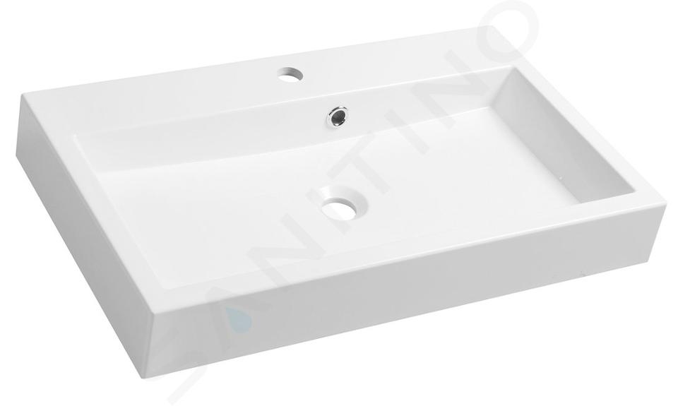 Sapho Orinoko - Lavabo 700x420 mm, marmoresina, bianco OR070