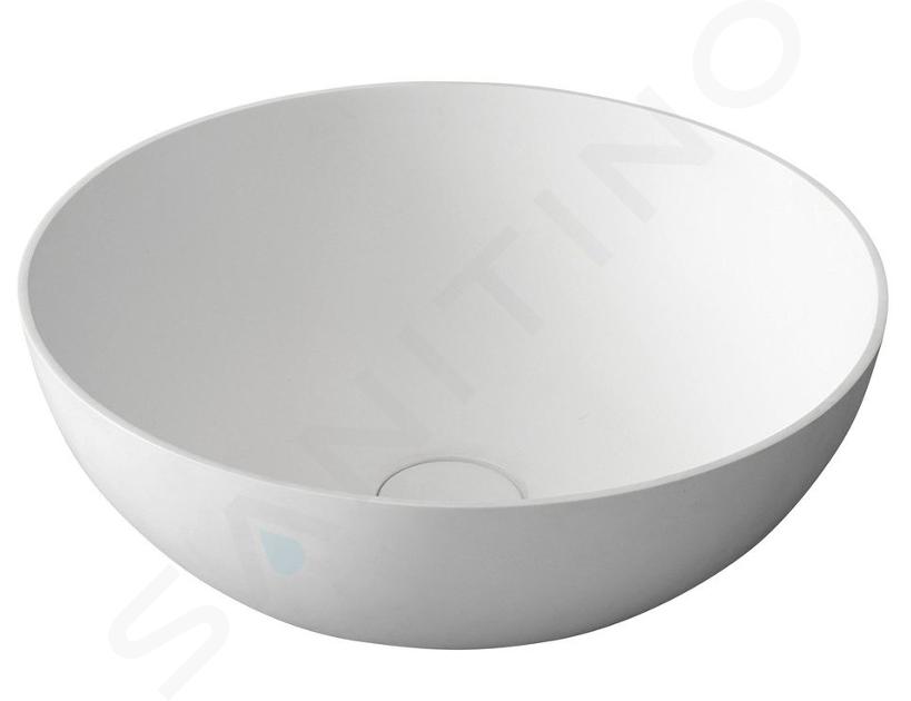 Sapho Thin - Lavabo da appoggio 39x15 cm, bianco opaco WN185