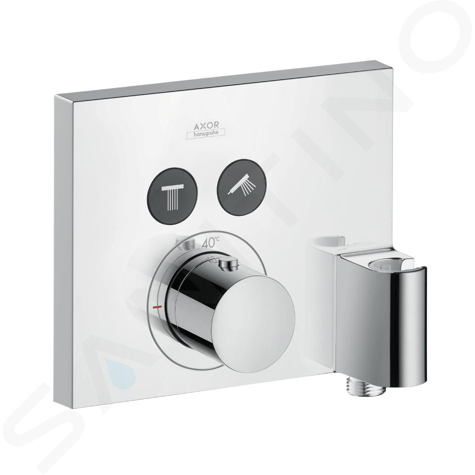 Axor ShowerSelect - Miscelatore termostatico ad incasso Square per 2 utenze con supporto doccia FixFit, cromato 36712000