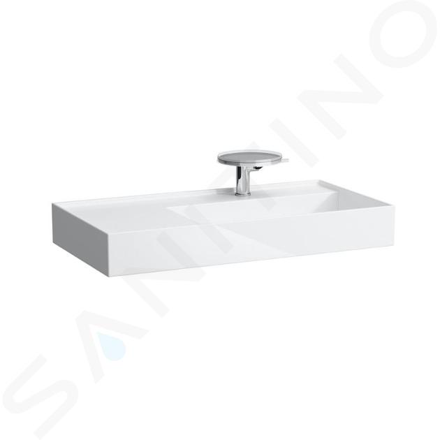 Laufen Kartell - Umývadlo, 90x46 cm, s 1 otvorom na batériu, SaphirKeramik, s LCC, biela H8103394001111
