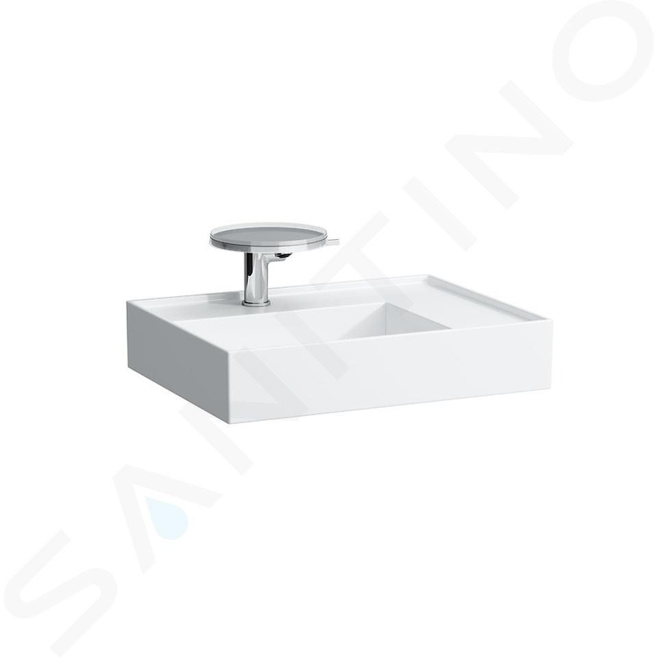 Laufen Kartell - Lavabo 600x460 mm, con 1 agujero para grifo, SaphirKeramik, blanco H8103340001111