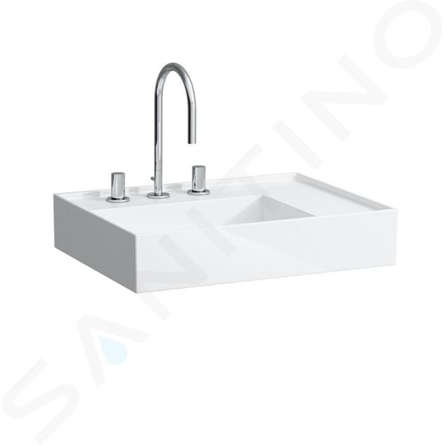 Laufen Kartell - Lavabo 600x460 mm, con 3 agujeros para mezclador, SaphirKeramik, blanco H8103340001581