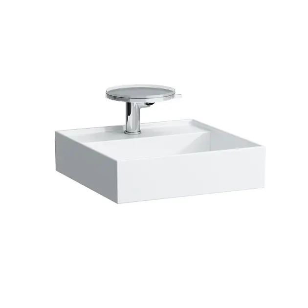 Laufen Kartell - Lavoar pentru blat 460x460 mm, cu 1 orificiu pentru baterie, alb H8153310001111