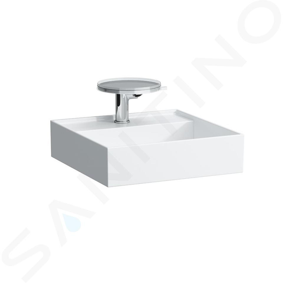 Laufen Kartell - Lavabo da appoggio 46x46 cm, con 1 foro per rubinetto, con LCC, bianco H8153314001111