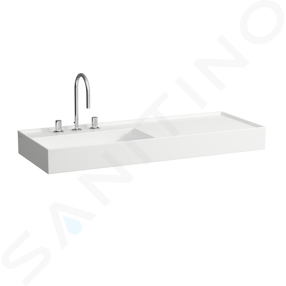 Laufen Kartell - Mosdókagyló 1200x460 mm, 3 lyukkal keverőhöz, SaphirKeramik, fehér H8133320001581
