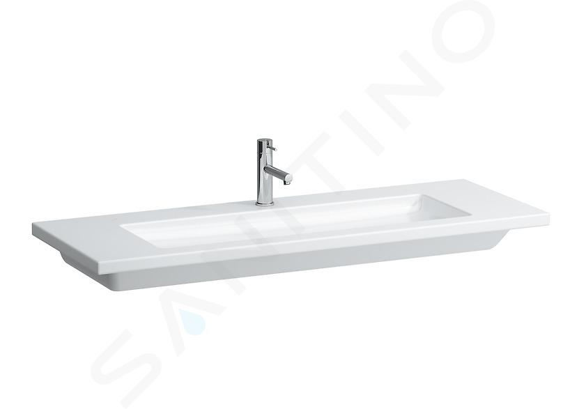 Laufen Living - Lavabo per mobili 130x48 cm, con 1 foro per rubinetto, bianco H8164360001041