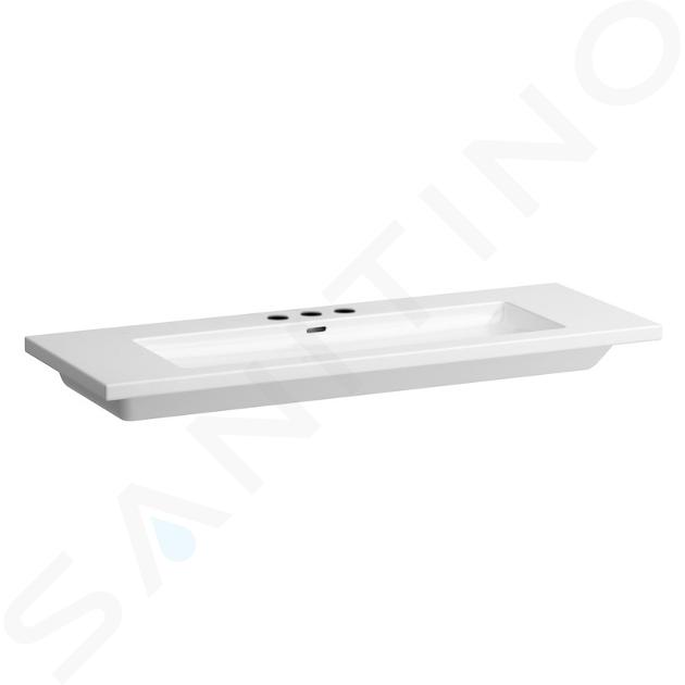 Laufen Living - Lavoar pentru mobilier, 1300x480 mm, cu 3 orificii pentru baterie, alb H8164360001081