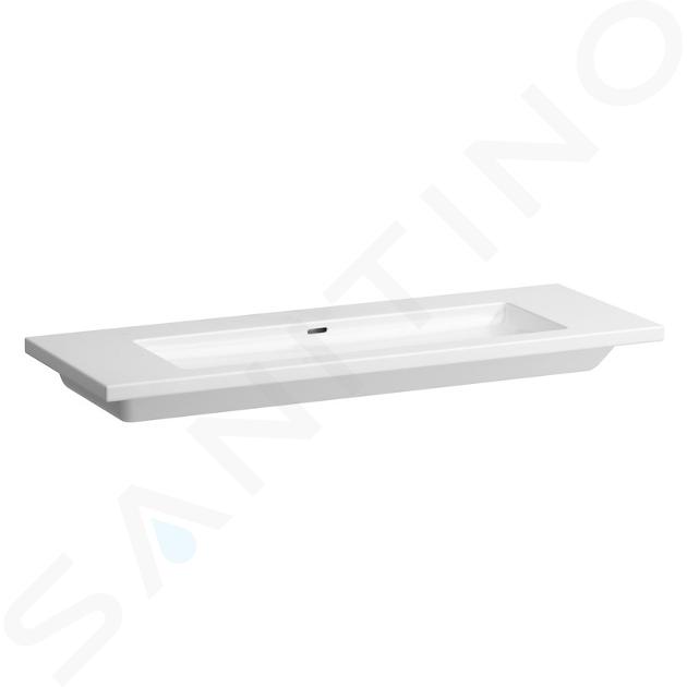 Laufen Living - Dubbele wastafel voor in meubel 130x48 cm, zonder batterijgaten, wit H8164360001091