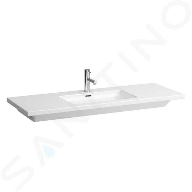 Laufen Living - Umývadlo do nábytku, 1300 mm x 480 mm, biela – 1 otvor na batériu, stredový H8164350001041