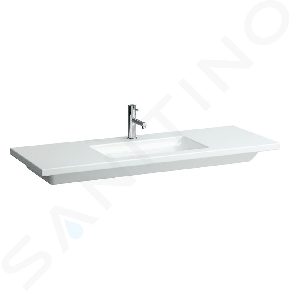 Laufen Living - Umyvadlo do nábytku, 130x48 cm, bílá - s 3 otvory pro baterii, bez přepadu H8164350001581