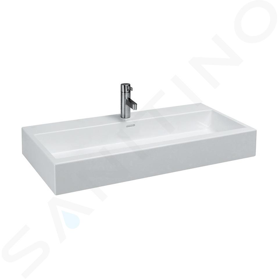 Laufen Living - Lavabo sobre encimera 1000x460 mm, con 1 orificio para grifo, blanco H8184380001041