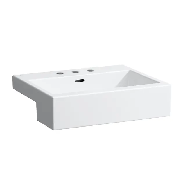 Levně Laufen Living - Umyvadlo zápustné 55x46 cm, se 3 otvory pro baterii, bílá H8134320001081