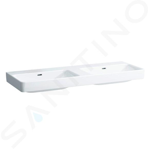 Laufen Pro S - Lavabo doble 1300x460 mm, sin orificio para grifo, blanco H8149680001091