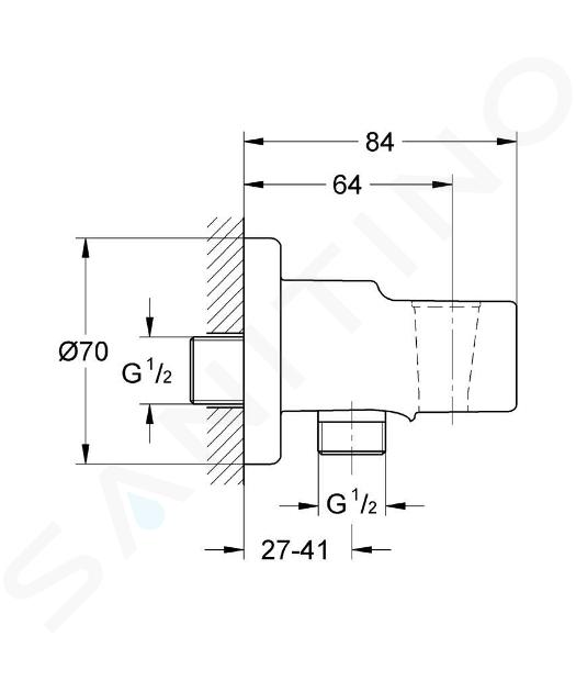 Grohe Relexa - Coude de raccordement mural, chrome 28679000