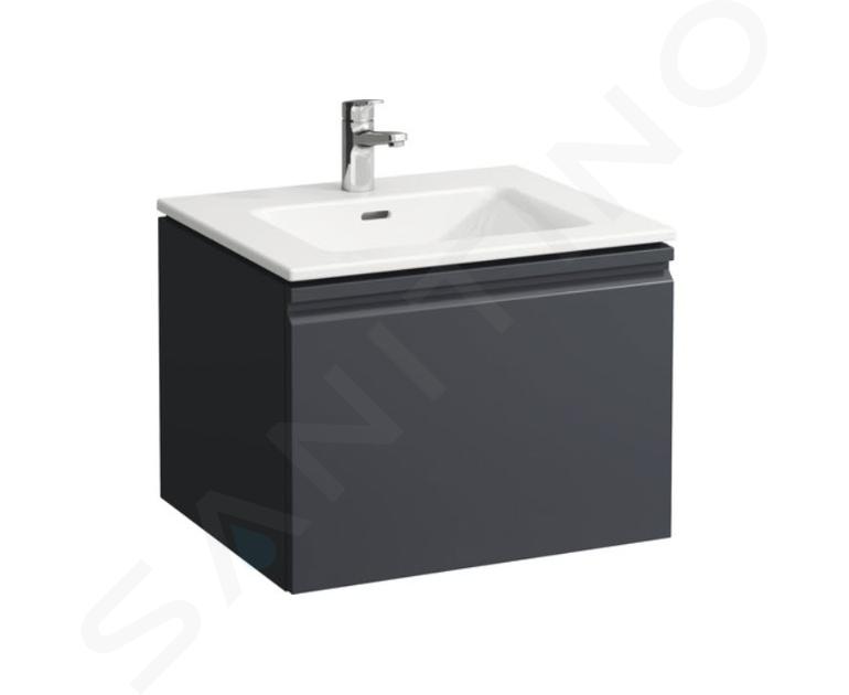 Laufen Pro S - Meuble avec lavabo, 600x500 mm, 1 tiroirs, graphite mat H8609614801041