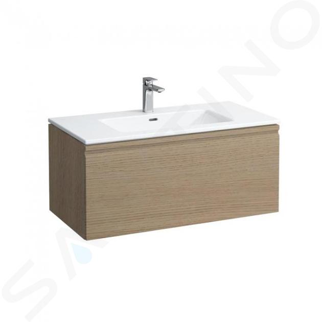 Laufen Pro S - Meuble avec lavabo, 100x50 cm, 1 tiroirs, chêne clair H8609664791041