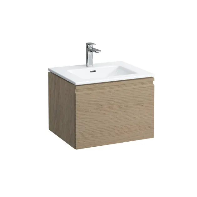 Laufen Pro S - Mobile con lavabo, 600x500 mm, rovere chiaro H8609624791041
