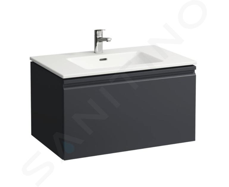 Laufen Pro S - Meuble avec lavabo, 800x500 mm, 1 tiroirs, graphite mat H8609634801041