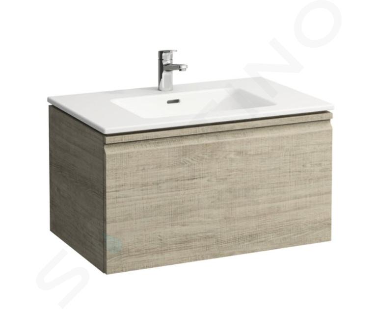 Laufen Pro S - Mobile con lavabo, 800x500 mm, 1 cassetto, rovere chiaro H8609634791041