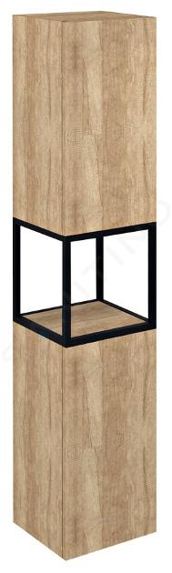 Sapho Skara - Armoire haute, 35x171x32 cm, 2 portes, noir mat/chêne Alabama CG010-2222