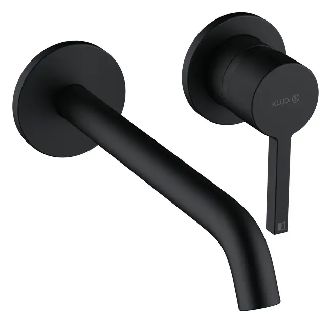 Kludi Nova Fonte - Baterie lavoar încastrată, instalare cu 2 orificii, negru mat 202453915