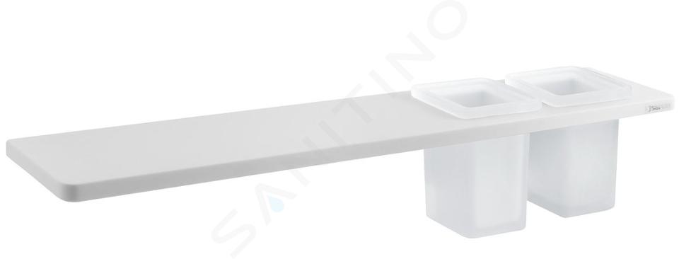 Sapho Abeline - Mensola con bicchieri, 50 cm, bianco opaco AE502-0101-01