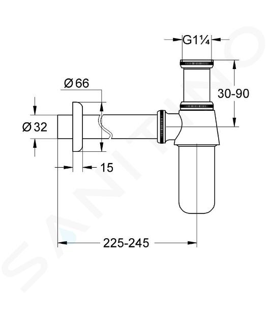 Grohe Siphons - Siphon de bidet, chrome 28946000