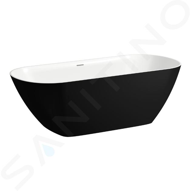 Laufen Lua - Badewanne 170x75 cm, schwarz matt/weiß H2200820680001