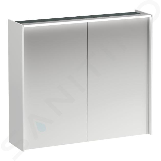 Laufen Lani - Armario con espejo e iluminación LED, 71x82x21 cm, 2 puertas, blanco mate H4037621122601