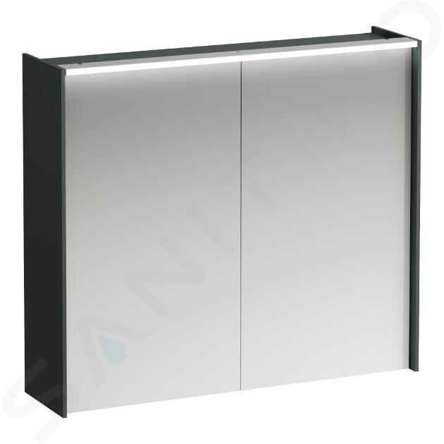 Laufen Lani - Spiegelschrank mit LED-Beleuchtung, 71x82x21 cm, 2-türig, grau H4037621122661