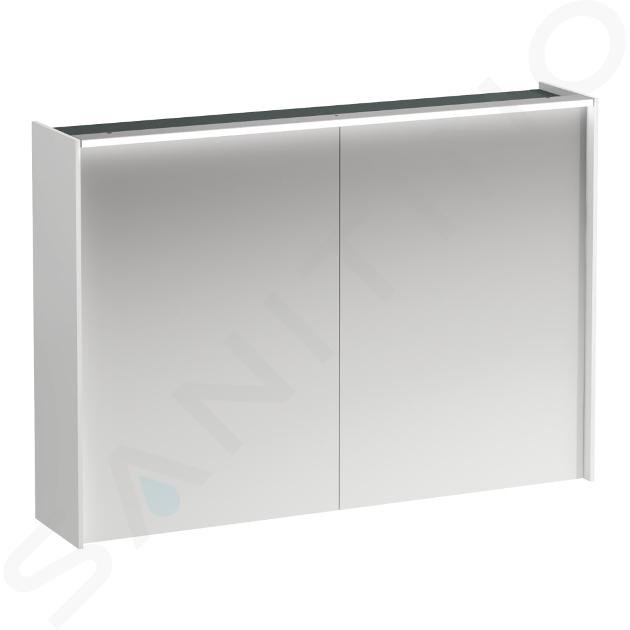 Laufen Lani - Armario con espejo e iluminación LED, 71x102x21 cm, 2 puertas, blanco mate H4037921122601