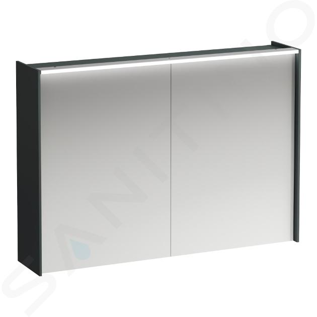 Laufen Lani - Armario con espejo e iluminación LED, 71x102x21 cm, 2 puertas, gris H4037921122661