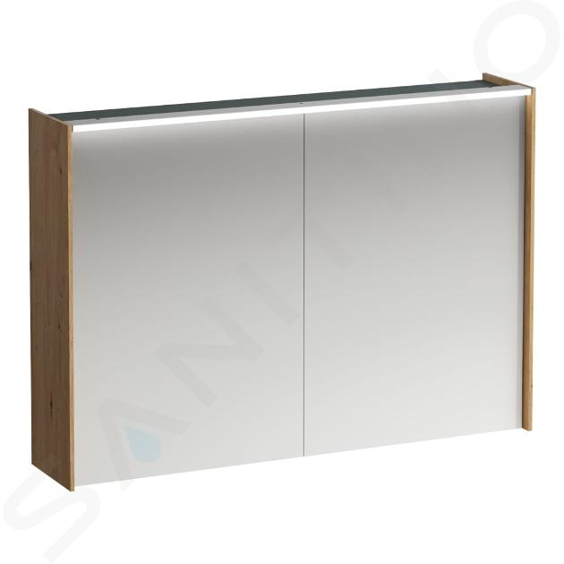 Laufen Lani - Armoire miroir avec éclairage LED, 71x102x21 cm, 2 portes, chêne H4037921122671