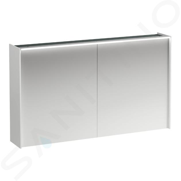 Laufen Lani - Spiegelschrank mit LED-Beleuchtung, 71x122x21 cm, 2-türig, weiß matt H4038221122601