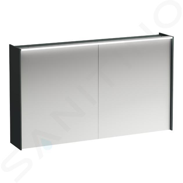 Laufen Lani - Armoire miroir avec éclairage LED, 71x122x21 cm, 2 portes, gris H4038221122661