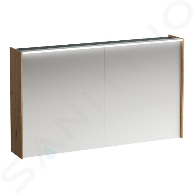 Laufen Lani - Szafka lustrzana z oświetleniem LED, 71x122x21 cm, 2 drzwi, dąb H4038221122671