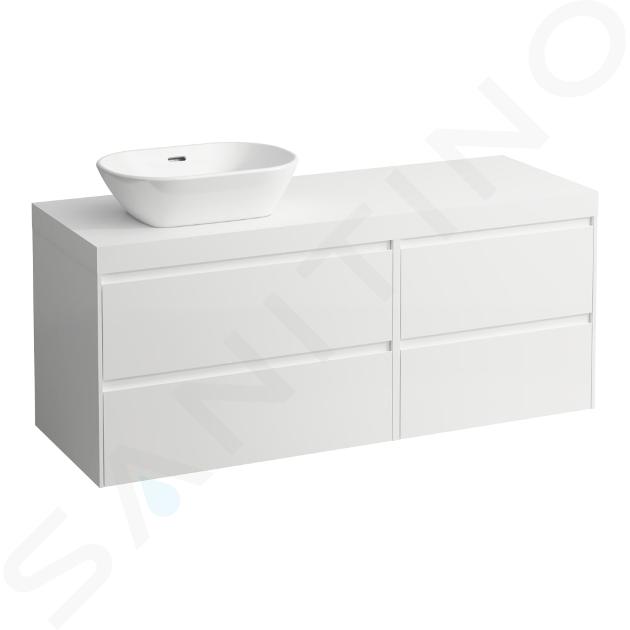 Laufen Lani - Meuble sous-lavabo, 58x137x49 cm, 4 tiroirs, découpe à gauche, blanc mat H4045821122601