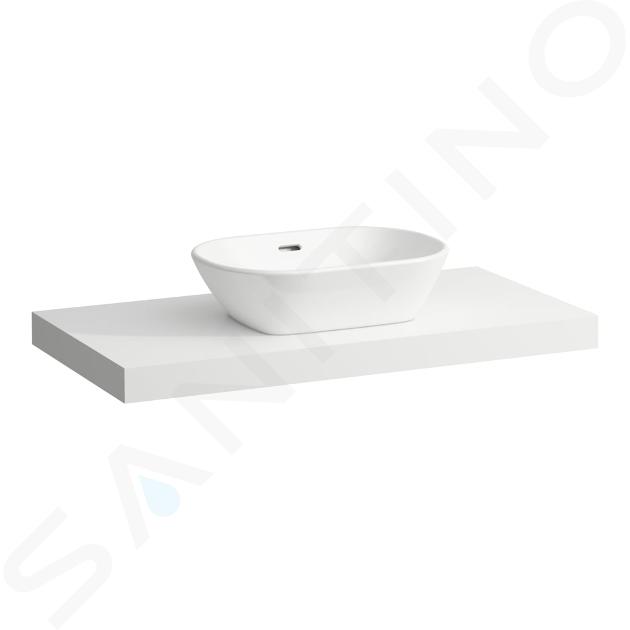 Laufen Lani - Comptoir pour lavabo, 99 cm, découpe au centre, blanc mat H4046611122601