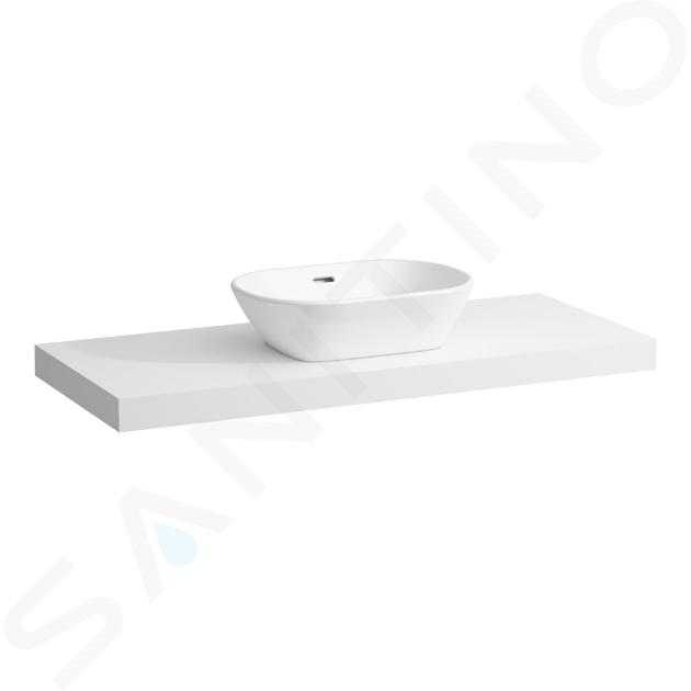 Laufen Lani - Comptoir pour lavabo, 118 cm, découpe au centre, blanc mat H4046711122601