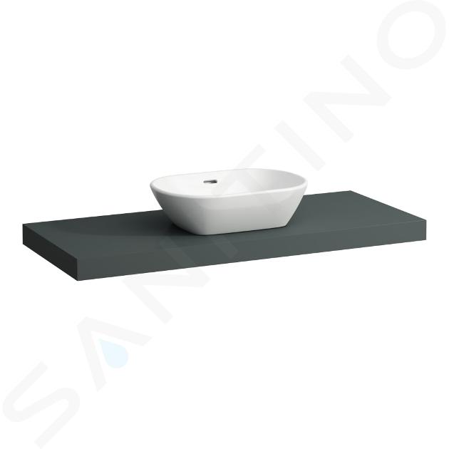 Laufen Lani - Comptoir pour lavabo, 118 cm, découpe au centre, gris H4046711122661