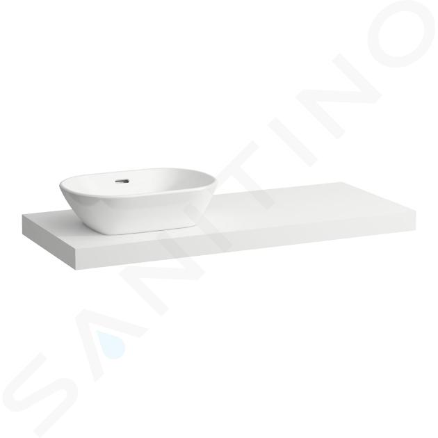 Laufen Lani - Comptoir pour lavabo, 118 cm, découpe à gauche, blanc mat H4046721122601