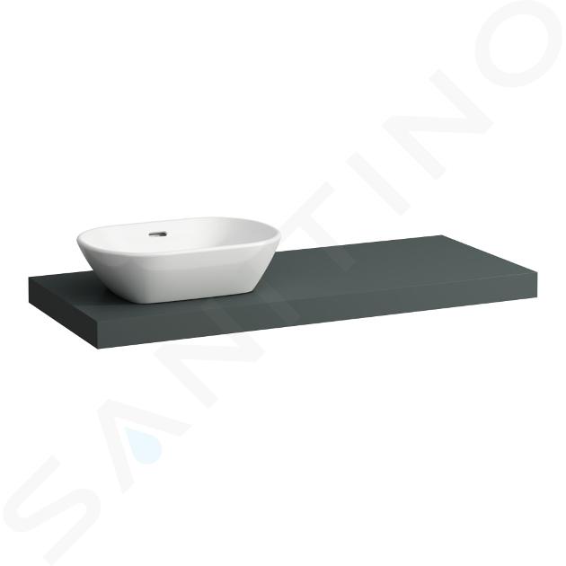 Laufen Lani - Comptoir pour lavabo, 118 cm, découpe à gauche, gris H4046721122661