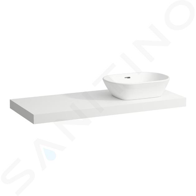 Laufen Lani - Comptoir pour lavabo, 118 cm, découpe à droite, blanc mat H4046731122601