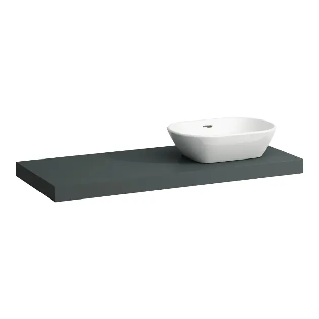 Laufen Lani - Comptoir pour lavabo, 118 cm, découpe à droite, gris H4046731122661