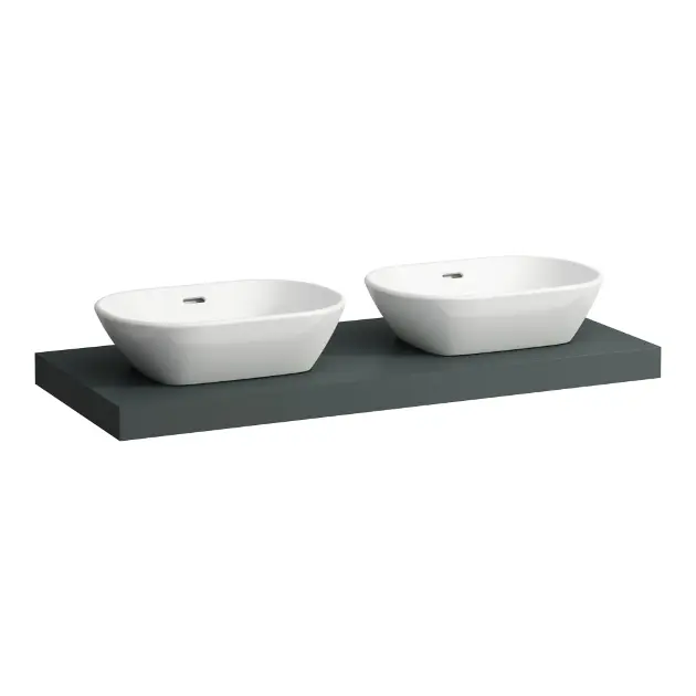 Laufen Lani - Comptoir pour lavabo, 118 cm, découpe G/D, gris H4046741122661