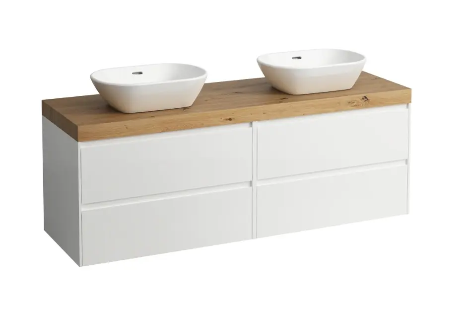Levně Laufen Lani - Umyvadlová skříňka, 157x50x58 cm, 4 zásuvky, matná bílá/dub H4065941122601