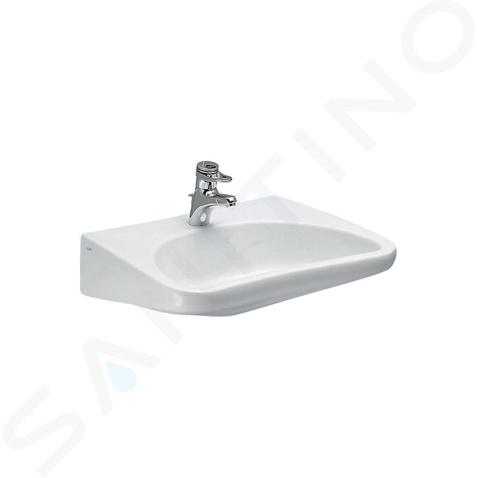 Laufen Rehab - Lavabo para personas discapacitadas 600x560 mm, sin orificio para grifo, sin rebosadero, blanco H8106030000001